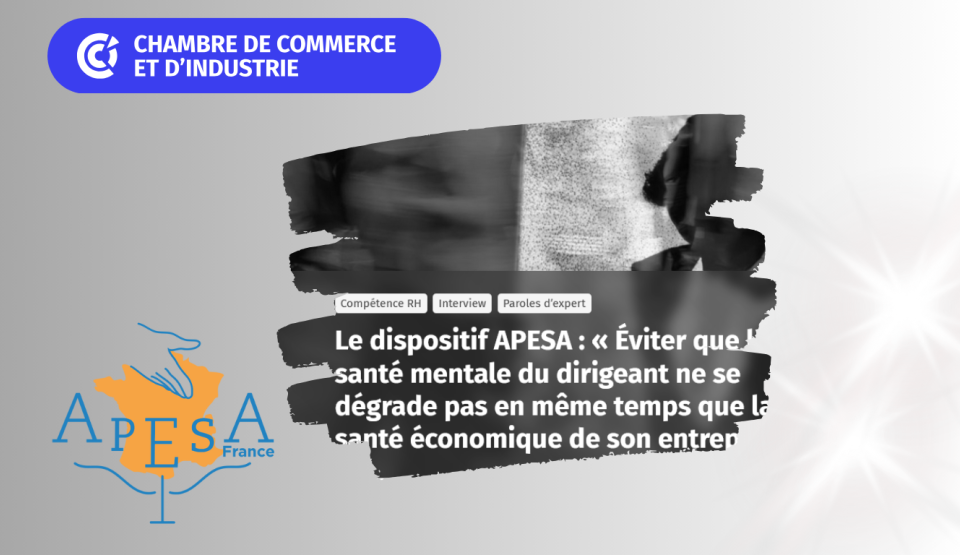 Logo CCI et APESA avec un visuel de l'article en ligne