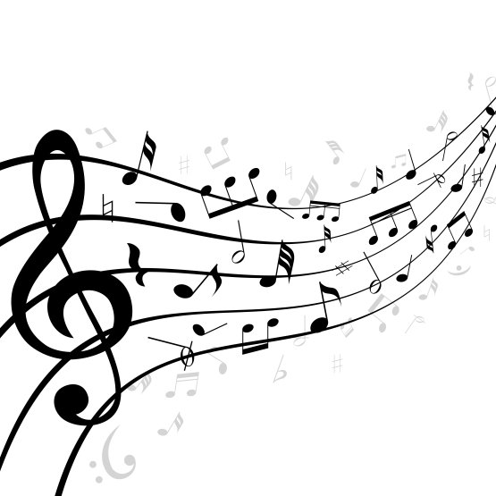 Des notes de musiques volent sur unue partition